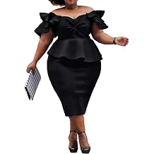 VERWIN Plus Size Womens Midi Dress Patchwork Short Sleeve Womens Bodycon Dress High Waist Dress