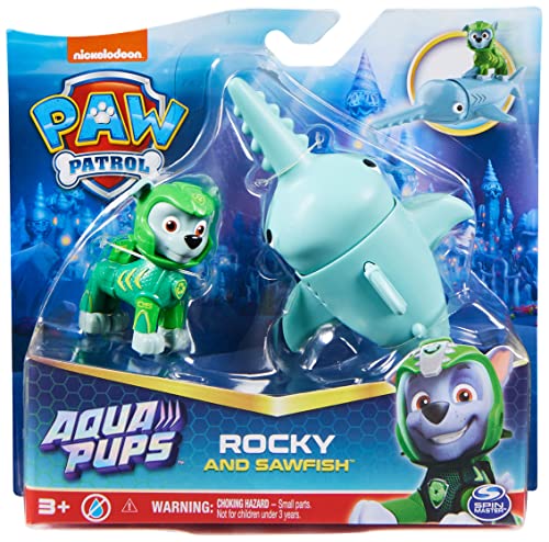 Paw Patrol, Aqua Pups Rocky And Sawfish Action Figures Set, Kids Toys For Ages 3 And Up #TOP1