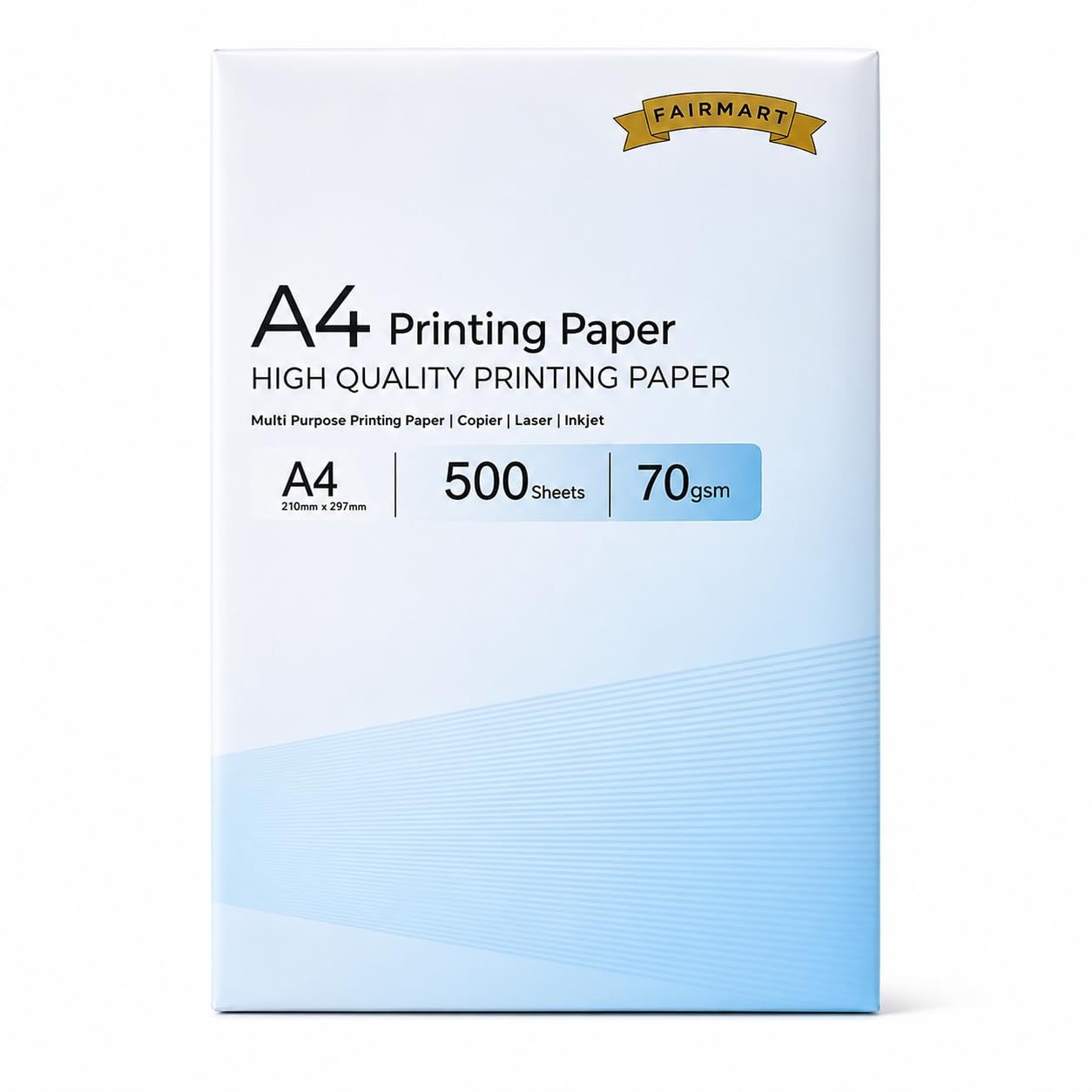 A4 Printer Paper White 70gsm or 80gsm, Multipurpose Copier Paper for Inkjet & Laser Printers, Home Office School Printing, 500 Sheets per Ream (70 GSM Blue; Pack: 1 Reams)