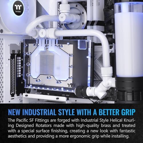 Image of Thermaltake Pacific SF 90 Degree Adapter White /DIY LCS /Fittings CL-W396-CU00WT-A