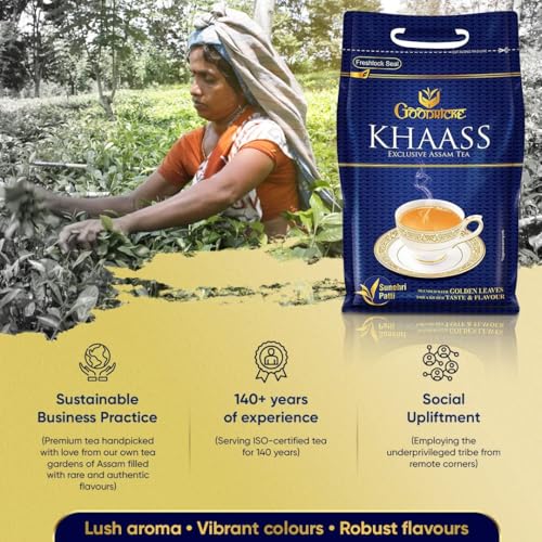 Image of Goodricke Khaass Assam Tea - 1 Kg (Pack of 5) | 100% Assam Chai with Golden Leaves | Premium Tea | Assam CTC Tea | Chai Patti