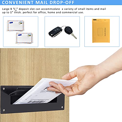 Durabox Through The Wall Mail Slot Two Piece Deposit Chute Drop For Documents, Mail, Checks, Payments D100 (Black) #TOP2