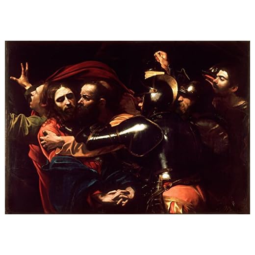 Michelangelo Merisi da Caravaggio: The Taking of Christ. Religious/Biblical Fine Art Print/Poster. Size A4 (29.7cm x 21cm)
