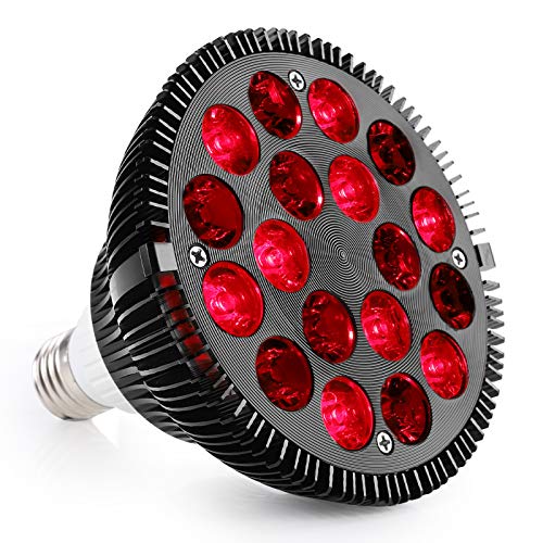 Image of Red Light Therapy Lamp with Light Socket for Home Use, Facial Light Therapy 660nm & 850nm 18 LEDs Near Infrared Light Therapy Devices for Face, Skin Health and Pain Relief