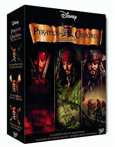 Pirates des Caraïbes - La trilogie : La malédiction du Black Pearl + Le secret du coffre maudit + Jusqu'au bout du monde - coffret collector 4 DVD