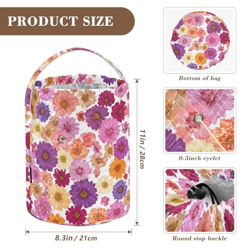Image of Tatenale Crochet Bag Yarn Bag Knitting Project Bag with Pockets and Handle Portable Yarn Storage Organizer Tangle Free 8.3x11 InchRed Purple Yellow Daisy06