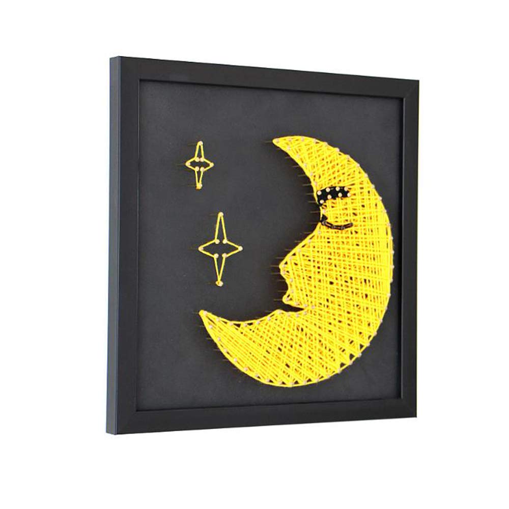 Peinture d'enroulement de fil de lune REYG en bois noir pour décoration
