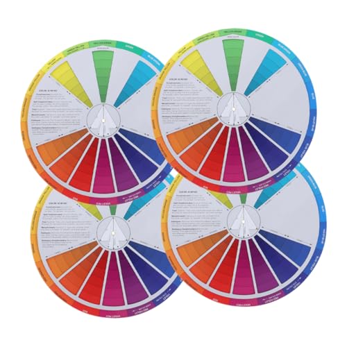 OSALADI 4pcs Gradient Wheel Rotatable Wheel for Painting for Drawing Learning Chart and Card Tool for Watercolors and Water Colouring