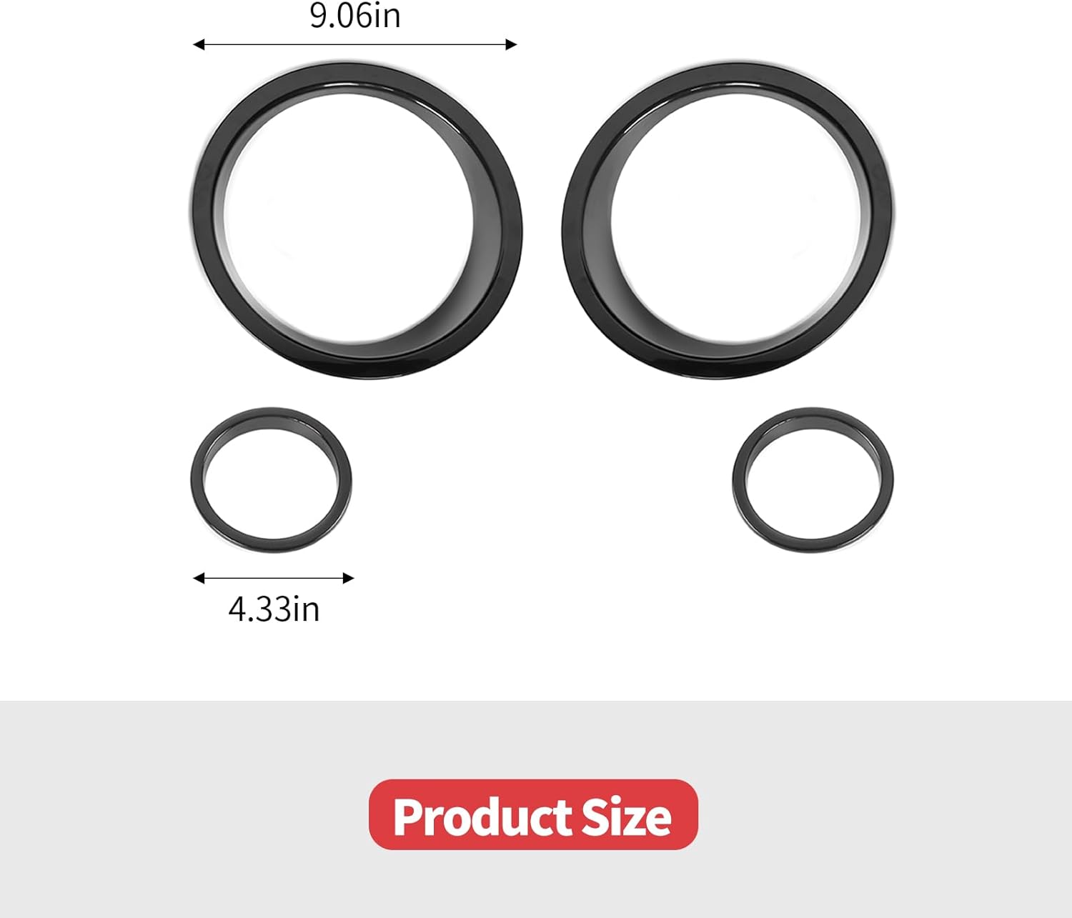 Jimen Fit for Jeep Wrangler JK & Unlimited 2007-2018, 4PCS Headlight Bezels & Turn Signal Light Cover Trim (Black)