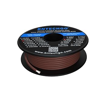 BNTECHGO 12 Gauge Silicone Wire Spool 50 ft Brown Flexible 12 AWG Stranded Tinned Copper Wire