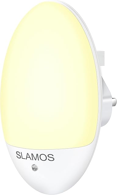 SLAMOS LED Night Light, Night Lights Plug in Wall with Dusk to Dawn Photocell Auto Sensor, 2700K Sleep-friendly Warm White Night Lighting for Kids/Children, Stairs, Hallway, Kitchen, Bedroom