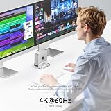 Mac mini M4 Dock, aluminiowy stojak i koncentrator HDMI do Mac mini M4 z obudową M.2 NVMe SSD, 4K 60Hz HDMI, 10G USB A/C, ładowanie USB-C, SD/TF, audio, 9 w 1 Mac mini Hub dla Mac mini M4/M4 Pro 2024