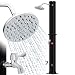 KESSER® Solardusche 20 Liter Solar Gartendusche Inkl. Schutzhaube | warmes Wasser | max. 60°C ohne Stromanschluss Pooldusche Camping| Regenduschkopf und Wasserhahn | Gartenschlauch-Anschluss, Schwarz