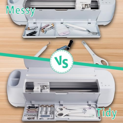 Image of TVIOX Tool Storage Insert Compatible with Cricut Maker 3 & Maker, Drawer Weeding Tools Kit Tray, Blades Housing Quickswap Tip Accessories Organizer, White (Blades Housing and Tools not Included)