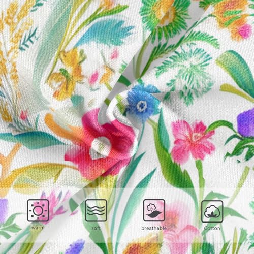 Floral Colorful Flowers Little Girl Panties Toddler Underwear Floral Cotton Personalized Briefs Kids Undies 2t3