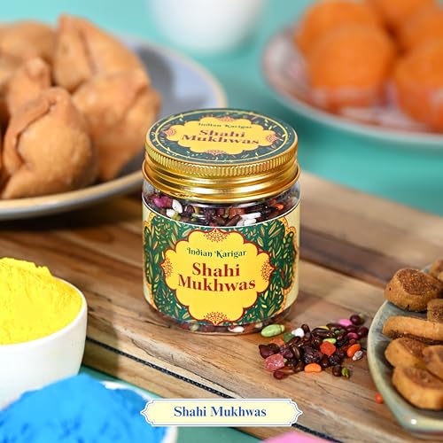 Image of Indian Karigar Rangotsav Box 2026 | 9 Inclusions | Holi Gulal for Holi Colour 80g | Thandai Powder + Shikanji Powder + Mukhwas & More | Organic Skin Safe Holi Colors With Certificate & Greeting Card | Herbal Gulal Holi Gift Hampers (Rangotsav Holi Gifts)