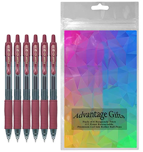 Bolígrafos retráctiles con tinta gel premium G2 color burdeos 6 unidades miniatura 2