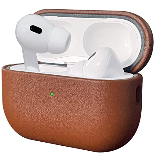 AirPods Pro 第2世代 USB Type-C ブラウンレザーケース付き Amazon | amesoba™ Egg Leather Case for AirPods Pro2 第2世代