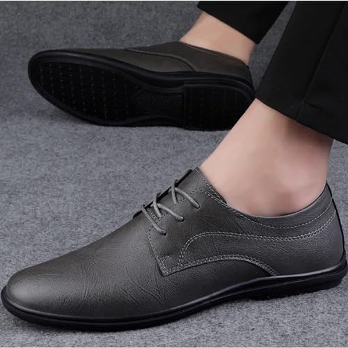 Mens Low Heel Derby Dress Oxford Shoes, Round Toe Lace-up Mens Black Pu Leather Formal Oxfords Dress Shoes2