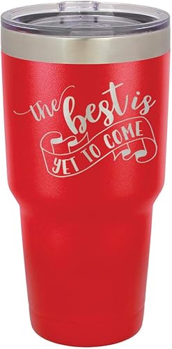 El mejor es todavía para venir 1 vaso grabado de 76 ml, taza de viaje de acero con recubrimiento de polvo grabado con láser, libre de BPA, con