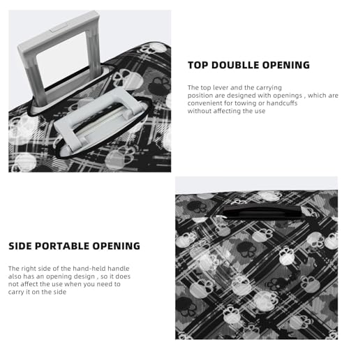 Seamless Pattern With Skulls Print Luggage Cover For Suitcase,Washable Elastic Travel Suitcase Protector With Zipper Closure And Bottom Buckle – Fits 18-32" Luggage-Large3