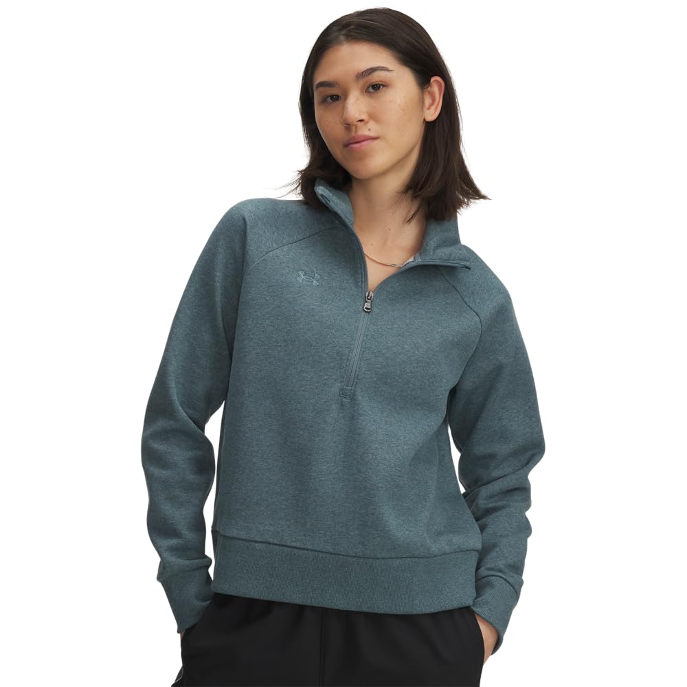 Under Armour Women's (587) Jasper Blue Light Heather / / Jasper Blue Underarmourrivalfleecehalfzip, ,S