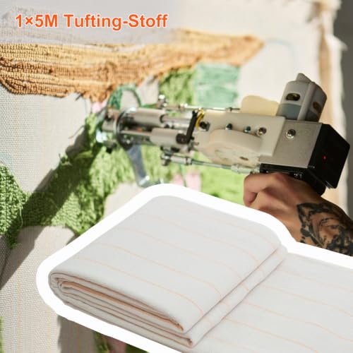 Tufting-Tuch 1 x 5 m mit gelben Markierungslinien – für Stanznadel und Tufting-Pistole – Bild 7