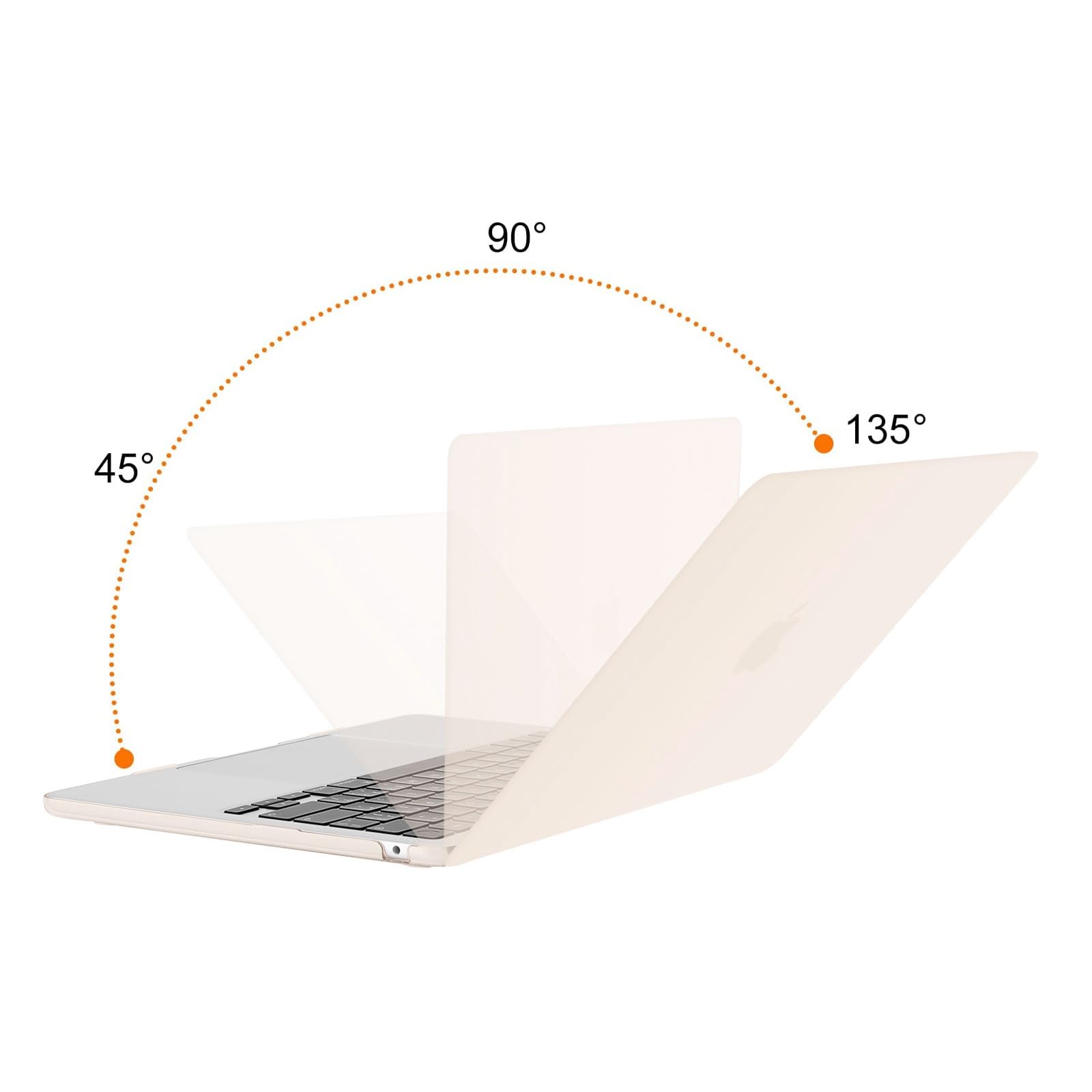 MOSISO Etui kompatybilne z MacBook Air 13 cali, M4, M3, M2, 2025, 2024-2022, A3240, A3113, A2681, twarda obudowa i osłona klawiatury, folia ochronna na wyświetlacz i worek do MacBook Air 13,6", beżowe