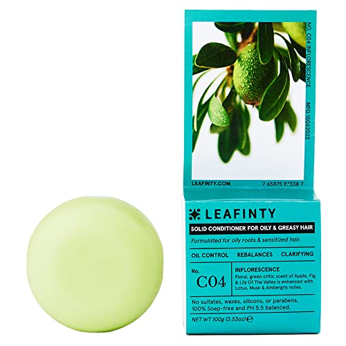 Leafinty Solid Conditioner Bar For Oily Roots & Sensitized Hair- Sulfate Free, Natural, Eco-Friendly, Sustainable, Zero Waste,100G (Pack Of 1, Up To 75 Uses) #TOP4
