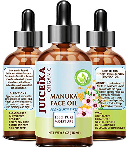 MANUKA OIL Australian 100% Pure Moisturizer. Antioxidant, Anti-Aging, Healing Face Oil 0.5 Fl.Oz. - 15 ml by Juiceika