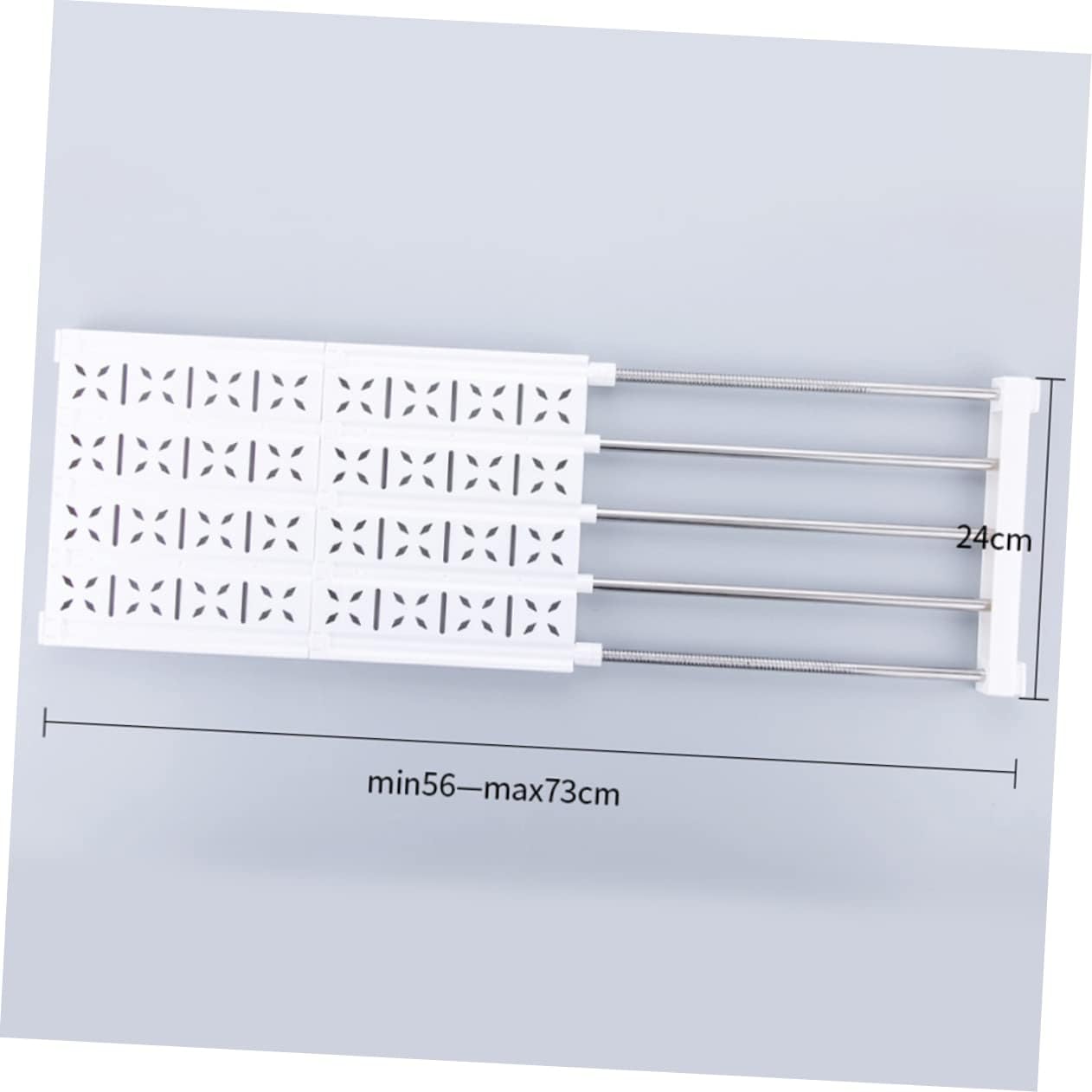 SOLUSTRE Adjustable Shelf Dividers for Closet Organization Expandable Storage Rack for Wardrobe Cupboard and Kitchen Easy Installation Weight Capacity White