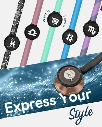 Image of FriCARE Tunable Stethoscope - Dual Head Estetoscopio for Nurses, Doctors | Paramedics, Students, Smooth Black Tube, Mirror Copper Brown Finish Chestpiece