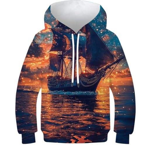 Sweat à capuche enfant pull original voyage sous-marin cadeau idéal ado 13-15 ans