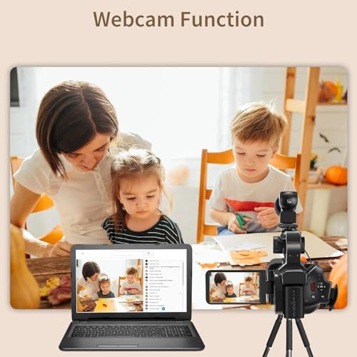 Caméscope 64MP 6K avec écran tactile 4" et carte SD 256Go