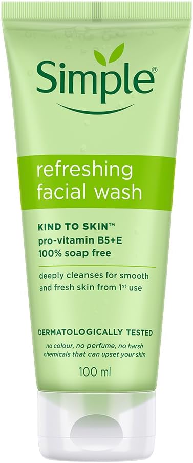 Kind to Skin Refreshing Facial Wash | 100% Soap-Free Gentle Cleanser with Vitamin E & Glycerin | For All Skin Types | Perfect for Sensitive Skin, 100ml