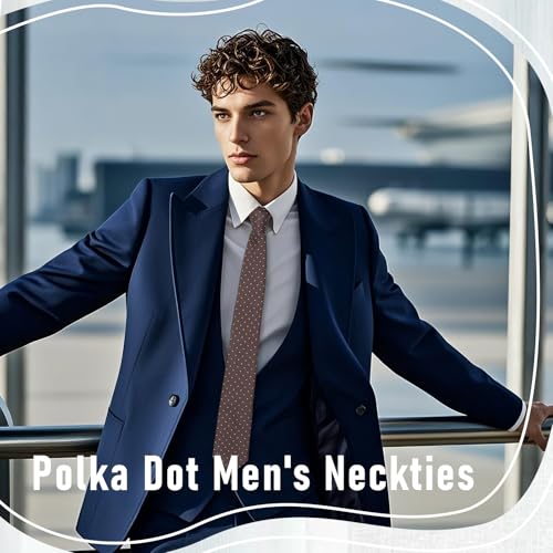 Image of Polka Dot Tie for Mem, Classic 57 inch Mens Ties Patterned Formal Men's Necktie for Business Party Wedding Shirt Tuxedo