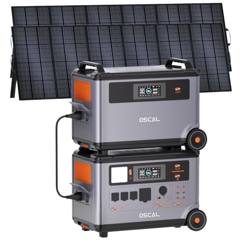 Image of PowerMax 6000 Solar Generator, 120 /240V Split Phase Voltage 6000W AC Outlets (9000W Peak), 3600Wh Power Station Expandable to 57.6kWh, Emergency for Home (PowerMax 6000(7200Wh)+ 2x500W)