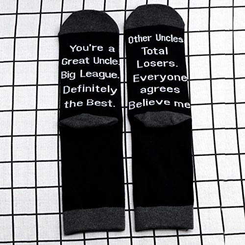 MBMSO 2 Pairs Uncle Socks Funny Uncle Gifts from Niece Nephew Uncle Birthday Gifts You are a Great Uncle Definitely the Best2