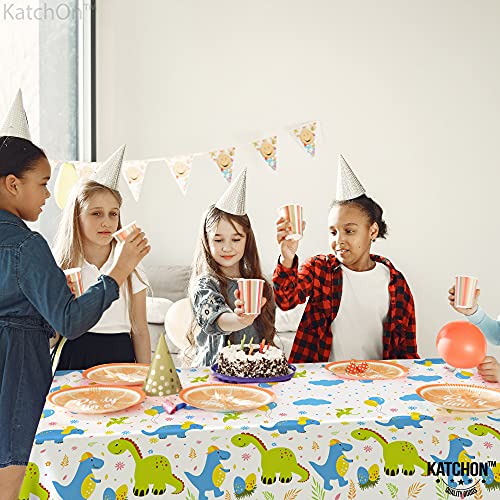 Katchon, Large Baby Dinosaur Tablecloth - 108X54 Inch, Pack Of 2 | Dinosaur Table Cover For Birthday | Dino Table Cloths For Parties | Dinosaur Baby Shower Decorations For Boy | Dinosaur Baby Shower #TOP7