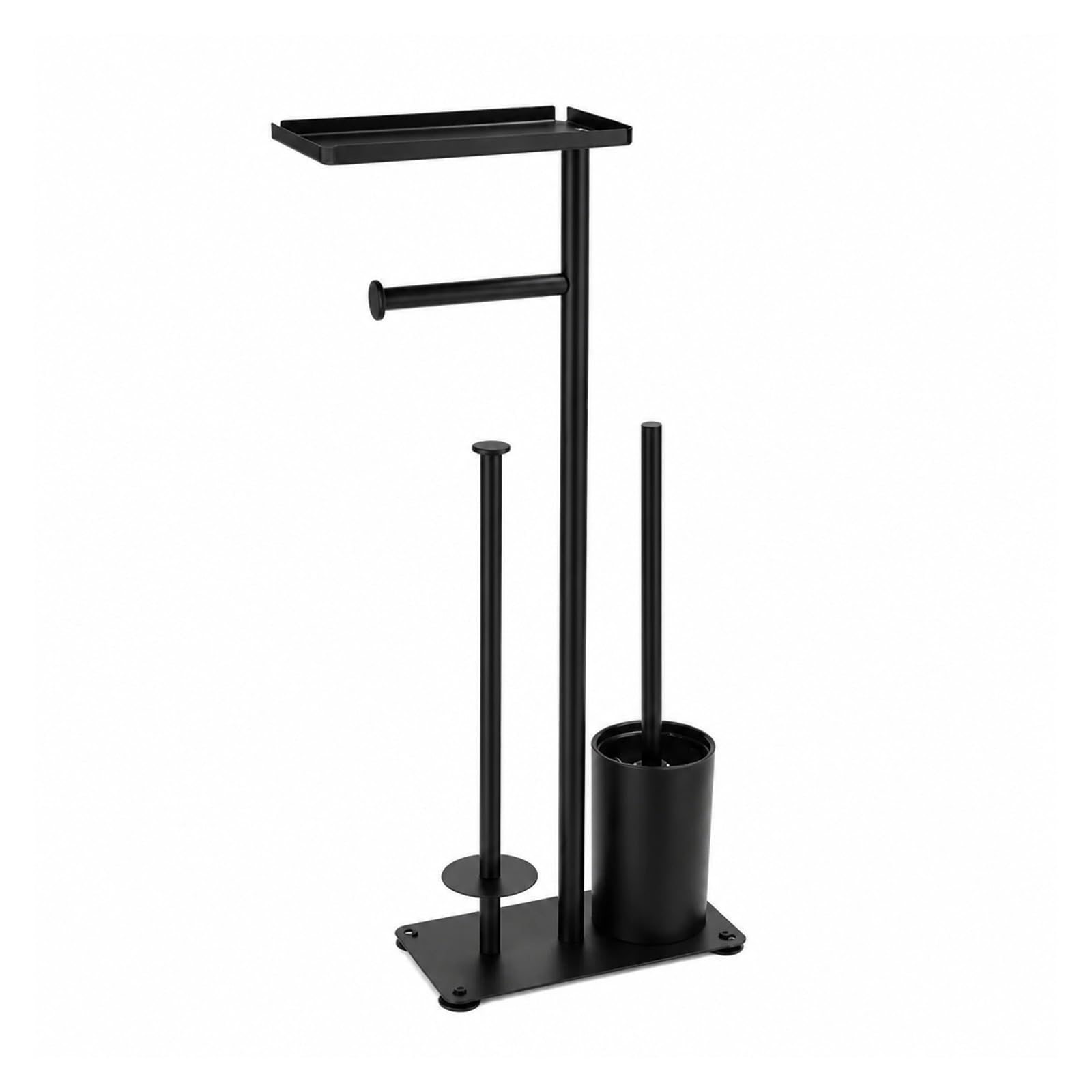 Toilet Roll Holder, Stainless Steel Floor Standing Toilet Roll Holder With Brush,for Bathroom