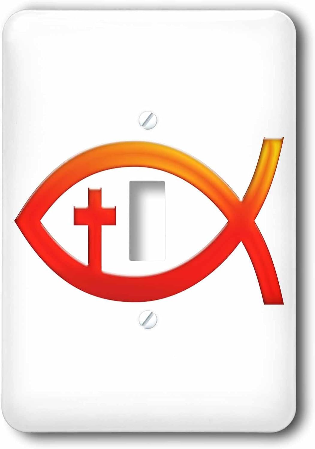 3dRose lsp_41752_1 Christian Fish Symbol with Cross Single Toggle Switch