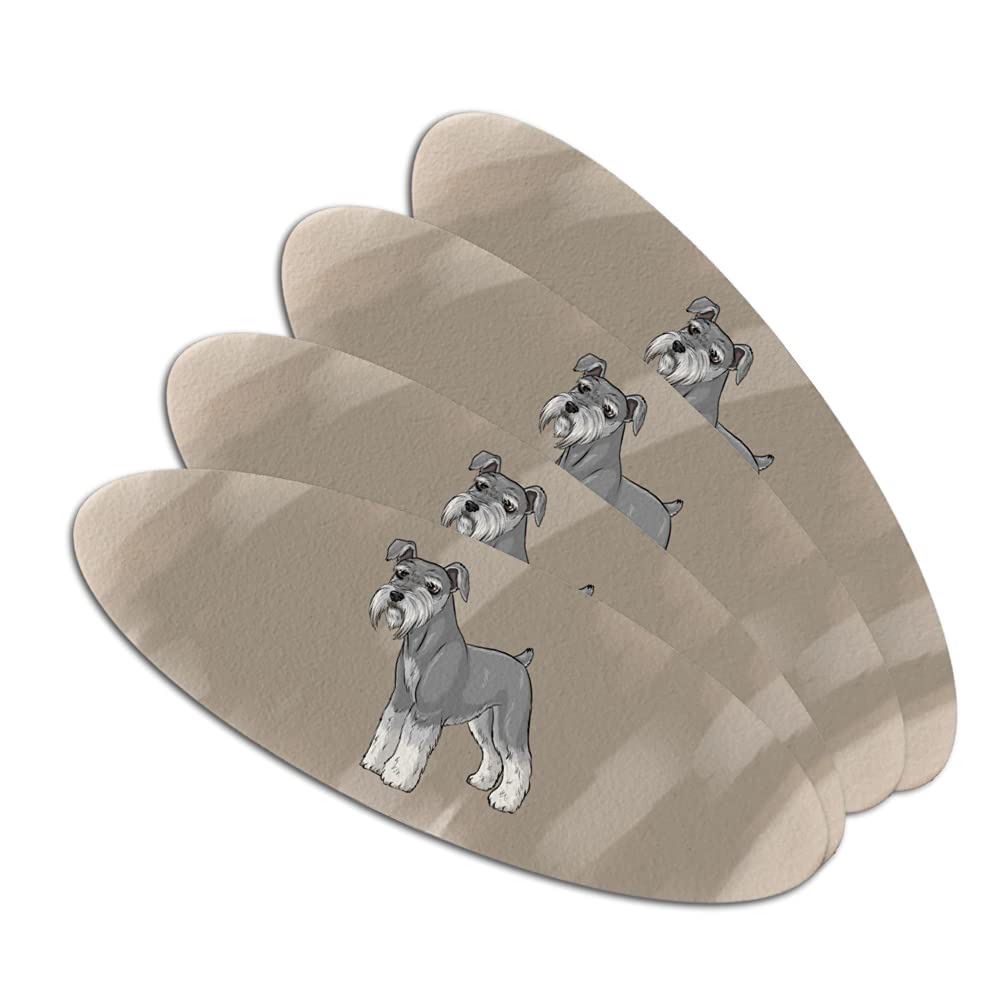Miniature Schnauzer Dog Double-Sided Oval Nail File Emery Board Set 4 Pack