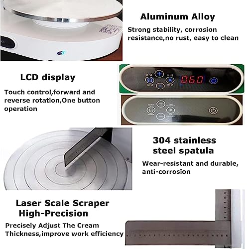 Máquina para glaseado de Pasteles, alisadora automática para glaseado de Pasteles - Herramienta portátil para Decorar y recubrir, Ideal para Pasteles de cumpleaños y repostería.