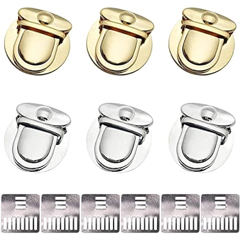 YINENGD 6pcs Bag Clasp Twist Turn Lock,Purse Making Lock, Metal Clasp Locks, Clasp Turn Lock Tuck for Bag Making, DIY Leather Crafts Handbag Shoulder Bag Purse Accessories Cover