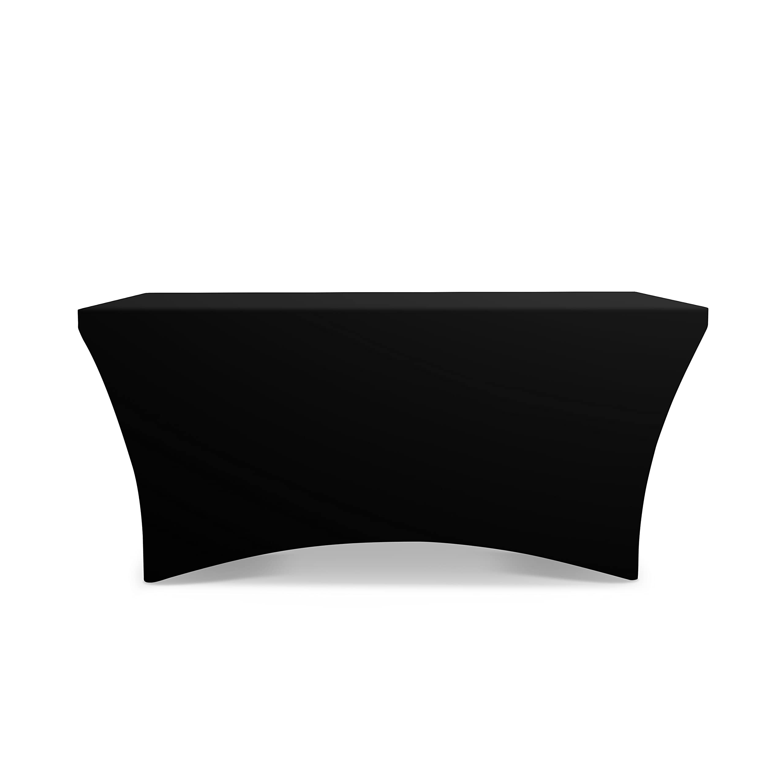 BANNER BUZZBannerBuzz Blank Strech Table Covers, 180 GSM, Stretch Fabric, Full Color, Ideal for Trade Shows and Exhibition Display (Pack of 1, 6' X 2.5', 4 Sided, Black)