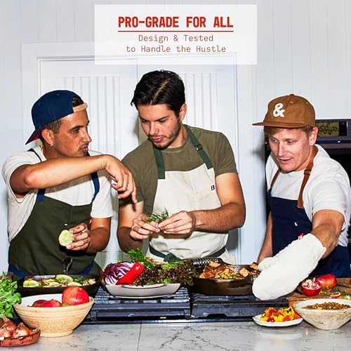 Miniatura 6 de hedley & bennett Delantal Crossback  Delantal de chef con bolsillos  100% lona de algodón, 8 onzas  Caviar