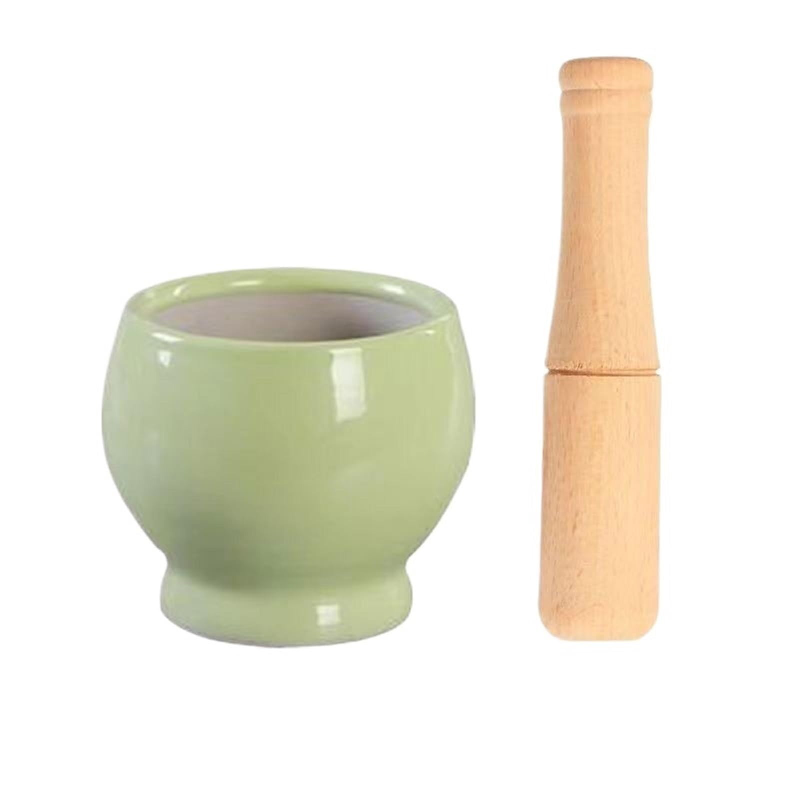 Dh2yjnbf3 Green Mortar And Pestle Set Porcelain Mortar And Pestle Spice Herb Grinder Pill Crusher Kitchen Mixing Grinding Bowl Herb Crusher
