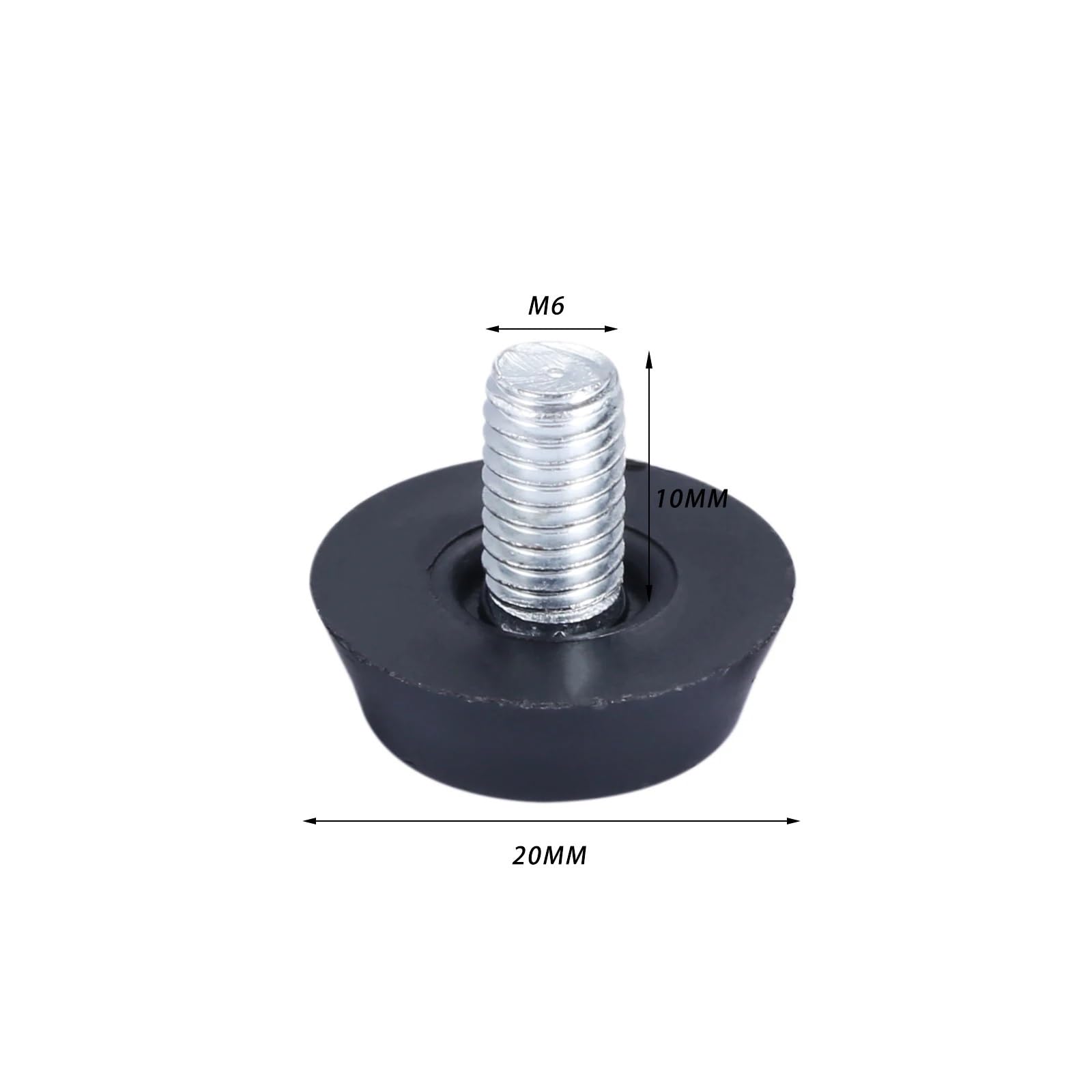 Gambe di ricambio per mobili per divano, armadio, tavolo, piedini di livellamento a vite, 100 pezzi/lotto, gamba di livellamento regolabile per sedia, M6, M8, bullone sul cuscinetto e(M6X19mm)