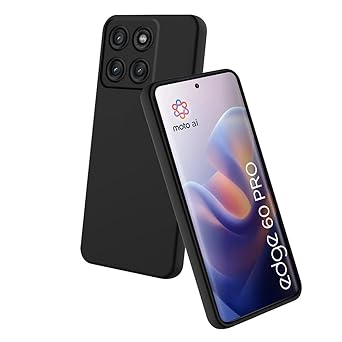 Back Case Cover for Motorola Moto Edge 60 Pro 5G | Full Camera Protection | Liquid Silicon Case | Flexible Bumper Case for Motorola Moto Edge 60 Pro 5G (Black)