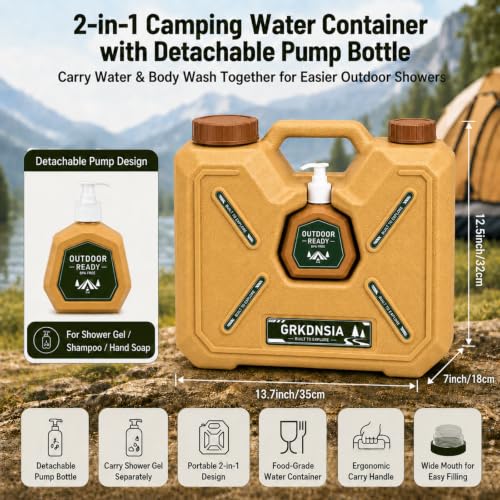 Ducha portátil con calentador, carga solar USB, depósito de agua apto para alimentos, bomba de ducha portátil 6000mAh y calentador de inmersión 1500W con apagado automático para exteriores, camping y senderismo miniatura 4